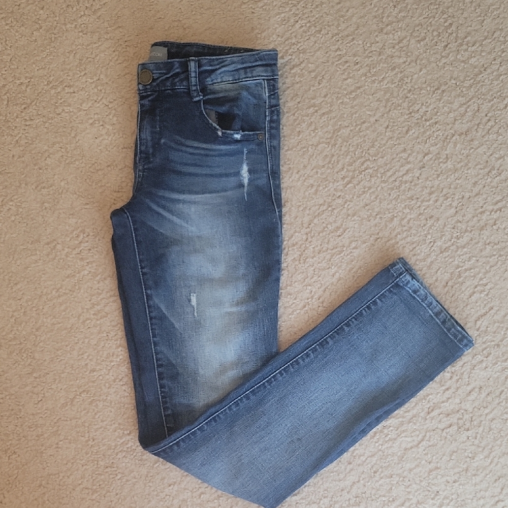Wit & Wisdom Blue Skinny Jeans with Distressed Details